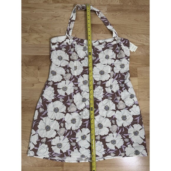 NWT Abercrombie & Fitch Linen Blend Floral Halter Dress Size Large - Picture 6 of 9
